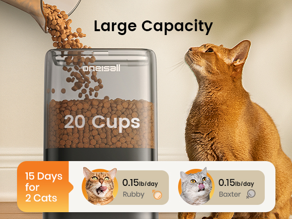 oneisall automatic cat feeder for 2 cats
