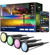 Govee Outdoor Pathway Lights 2, IP66 Waterproof Patio Lights, 60+ Scene Modes Landscape Lighting ...