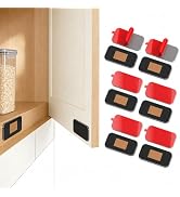 SUESONG 6 Pack Cabinet Magnets for Closure, Black, No Drill Ultra-Thin | 15 lb hold, embedded mag...