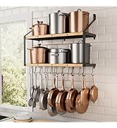 KES 34 Inch Hanging Pot Rack Wall Mounted, 132lbs Heavy Duty Pot Rack Wall Mounted with 20 Sturdy...