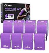 CKeep 4 Rolls Kinesiology Tape, Original Cotton Elastic Athletic Tape, 20 Precut 10" Strips Each,...