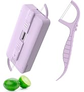 Twin Line Dental Floss Picks Portable Case-Innovative Magnetic Design-10 Count Lime Flavor Double...
