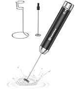 Maestri House Rechargeable Milk Frother with Stepless Speed Control, LunaFro Max Handheld Electri...
