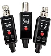 Elimavi Wireless Microphone System 2.4GHz Wireless Plug-on XLR Transmitter and Receiver for Dynam...