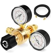 BOGERDACK Argon CO2 Regulators Gauges Gas Welding Regulator 0-4500PSI/0-10BAR, CGA580 Inlet Conne...