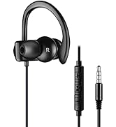 C G CHANGEEK Single Earbud, One Ear Sport Earphone with Hook, Mono Headphone with Mic and in-line...