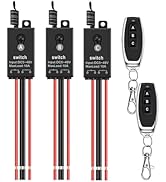 Meskliu 12v Mini Remote Control Switch,3 Way Wireless Lights Switch Kit,DC 12V/24V/48V/10A Relay ...