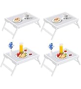 Asuthzon Bed Tray Table with Folding Legs, Breakfast Food Trays for Eating on Couch, Snacking and...
