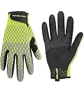 HANDLANDY Grip Work Gloves for Men Women, Durable &amp; Breathable 3D Flyknitting Stretchable Work Gl...