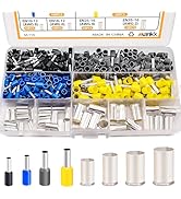 mankk 400PCS Silver Plated Copper Ferrules Wire Ends Terminals Crimp Connector Sleeves 8 Sizes AW...