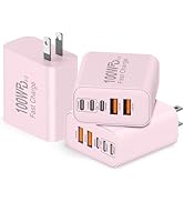 QZIIW USB C Wall Fast Charger Block, 100W 5-Port Type C Fast Charging Block 3 Pack-PD Power Charg...