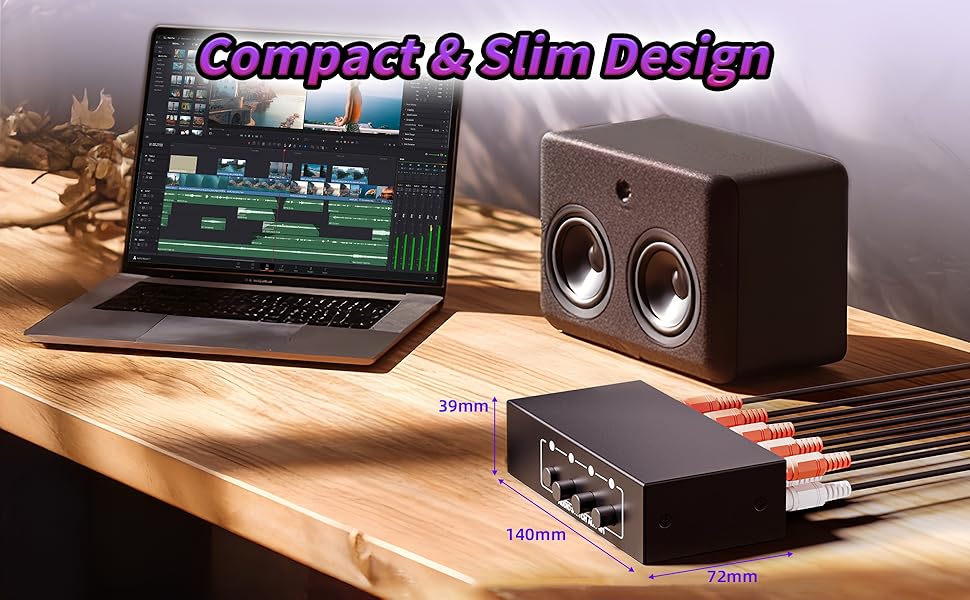 4 Channels Audio Converter Passive Selector Switch - 1-in 4-Out