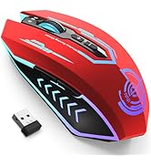 UHURU Gaming Mouse, Wireless Gaming Mouse with 6 Buttons 7 Changeable LED Color up to 10000 DPI, ...