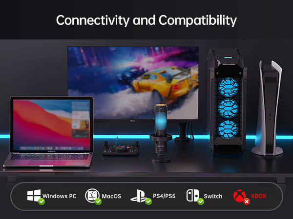 Microphone compatibility with PC Mac PS5 Switch