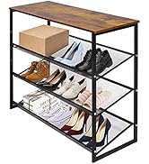 Garden 4 you 4-Tiers Shoe Storage Freestanding Organizer Modern 25.2 in Tilting Adjustable Shoe R...