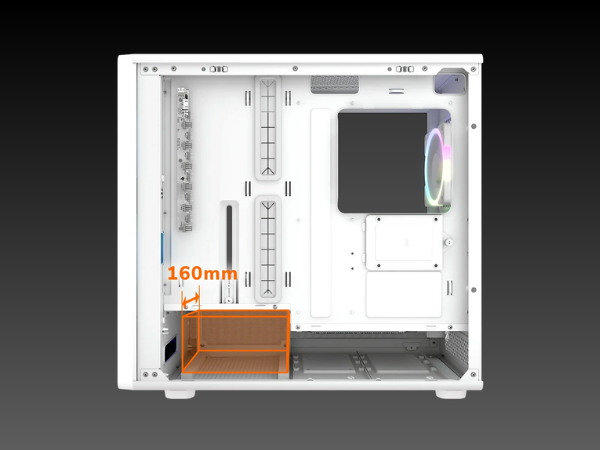 Supports PSUs up to 160mm in length.