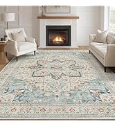 Area Rug Living Room Rugs - 9x12 Washable Boho Rug Vintage Oriental Distressed Farmhouse Large Th...