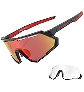 ROCKBROS Mountain Bike Glasses for Men Cycling Glasses with Interchangeable Polarized + Photochro...