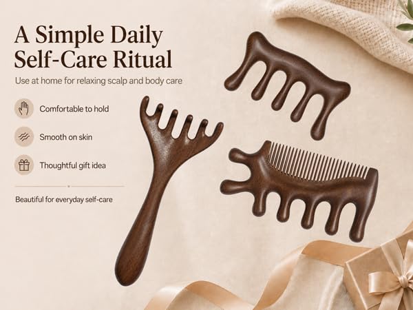 wooden scalp massager A+ me001