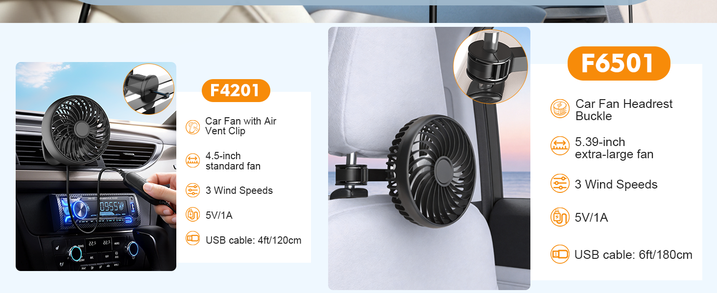 car back seat fan