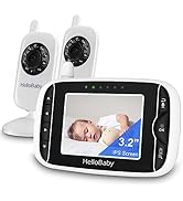 HelloBaby Baby Monitor with 2 Cameras - Monitor no WiFi Baby Monitor with Camera and Audio,Video ...