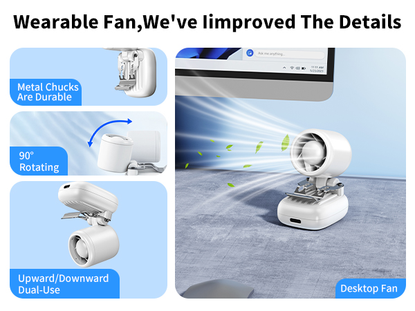 Miniature clip-on fan