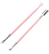 Makartt Cuticle Pushers, Pink Cuticle Knife, 2Pcs Professional Stainless Steel Dual Ended Cuticle...