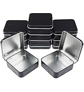 Goodma 12 Pieces Square Metal Empty Tins Home Storage Containers Organizer Mini Box with Hinged L...
