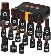 16-Piece SAE Hex Bit Impact Socket Set - Premium S2 Steel 5/64"-9/16" Allen Socket Set with Socke...
