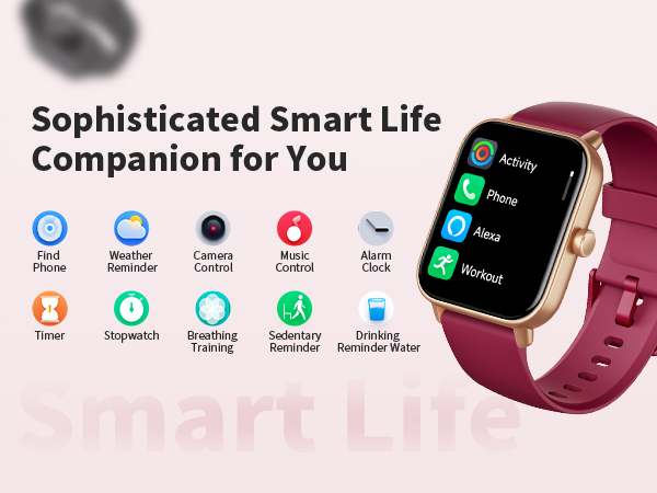 Pedometer, IP68 Waterproof Watches for Android iPhone, 101+ Sport Modes