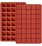Puyeipt 2 Pack Square Silicone Chocolate Molds, 40-Cavity Candy Molds, Mini Ice Cube Moulds for C...