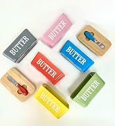 Domini Large Butter Dish,Ceramic Butter Dish with lid and knife, Butter Keeper Double Silicone Se...