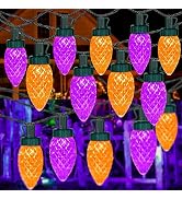 KAQ 2PK 100LED C9 Orange and Purple Halloween String Lights Outdoor Plug in | IP44 Waterproof, 13...