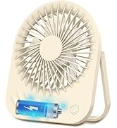 ZEOEZHBI Small Desk Fans Rechargeable, 180° Tilt Folding Portable Small Personal Fan for Travel, ...