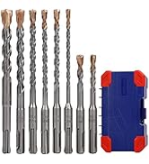 WORKPRO 8-Piece SDS-plus Drill Bit Set, Carbide Tip, SDS+ Rotary Hammer Drill Bit Set with Storag...