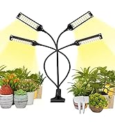 Grow Lights for Indoor Plants, Clip-on Plant Lights Full Spectrum, 200 LED 10 Dimmable Levels, 4/...