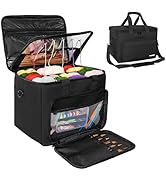 TORIBIO Knitting Bag Yarn Storage Tote, Large Crochet Organizer with 6 Removable Dividers, Yarn H...