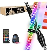 Nilight - TL-27 2PCS 4FT Spiral RGB Led Whip Light with Spring Base Chasing Light RF Remote Contr...
