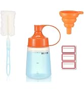 Condiment Squeeze Bottle Wide Mouth, Ondiomn 1 Pack 180ml Empty Reusable Squeeze Bottles for Hone...