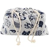 DOERDO Lunch Tote Bag Lunch Handy Bags Japanese Style Portable Bento Storage Bag with Drawstring ...