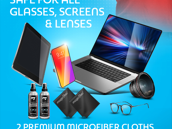 Safe for all glasses, screens &amp; lenses