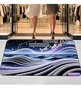 UEISODC Pet-Themed doormats, Crystal Velvet Surface with TPR Non-Slip Base, Rectangular, Stain-Re...