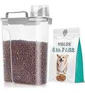 TBMax Dog Cat Food Storage Container 5 to 7 lbs, Airtight Pet Food Dispenser with Easy-Pouring Sp...