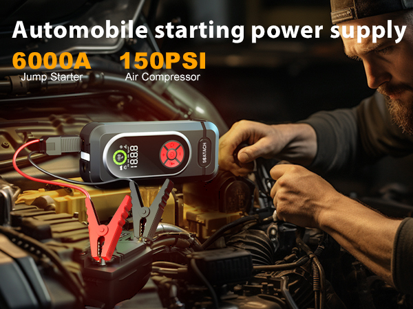 jump starter with air compressor 6000a