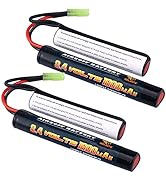 melasta 2 Pack 8.4V 1600mAh Butterfly Nunchuck NIMH Battery Pack Compatible with Mini Tamiya Conn...
