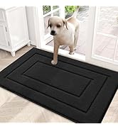 Smiry Dog Door Mat for Muddy Paws Indoor Entrance, Absorbs Moisture and Dirt Low-Profile Doormat,...