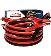 EPAuto 4 Gauge x 20 Ft 500A Heavy Duty Booster Jumper Cables with Travel Bag and Safety Gloves (4...