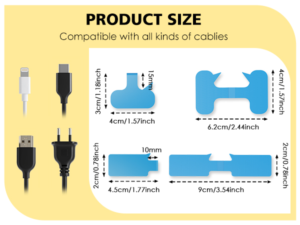 6 cable cord labels for electronics with NFC tags stickers