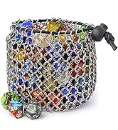 Chainmail D&amp;D Dice Bag - Large Capacity Stainless Steel Drawstring Dice Bag for Dungeons and Drag...