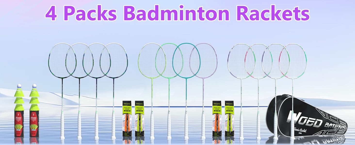 4 packs Badminton racket